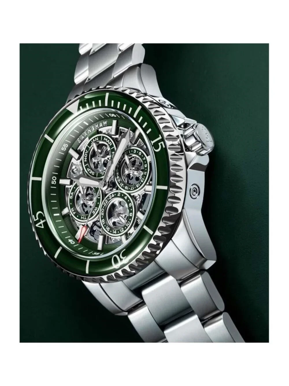 NWT Thomas Earnshaw Duncan Automatic Green Dial Men's Watch